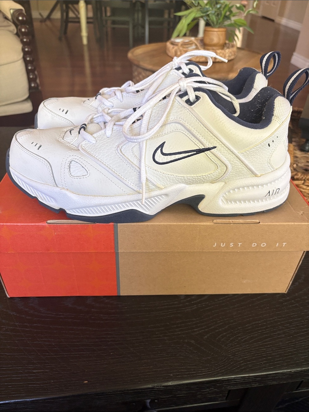 Nike White and Midnight Navy Sneakers